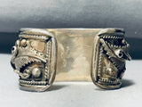 One Of The Best Vintage Native American Navajo Green Turquoise Sterling Silver Bracelet-Nativo Arts