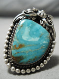 Stunning Rob Shakey Vintage Native American Navajo Royston Turquoise Sterling Silver Ring-Nativo Arts