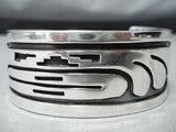 Fantastic Navajo Native American Sterling Silver Overlay Bracelet-Nativo Arts