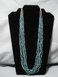 Important Roe Yazzie Native American Navajo Turquoise Sterling Silver Necklace-Nativo Arts