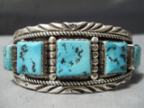 Unforgettable Vintage Native American Navajo Sleeping Beauty Turquoise Sterling Silver Bracelet Old-Nativo Arts