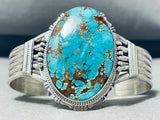 Intense Spiderweb Native American Navajo Turquoise Sterling Silver Bracelet Cuff-Nativo Arts
