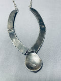 Fabulous Signed Vintage Native American Navajo Turquoise Sterling Silver Necklace-Nativo Arts