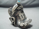 Tim Yazzie Navajo Sleeping Beauty Sterling Silver Saddle Ring Native American-Nativo Arts