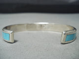 Native American Thick Sturdy Zuni Natural Sterling Silver Bracelet Cuff-Nativo Arts