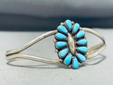 Lovely Vintage Native American Navajo Blue Gem Turquoise Sterling Silver Bracelet-Nativo Arts