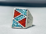Exceptional Vintage Native American Navajo Turquoise Sterling Silver Ring-Nativo Arts