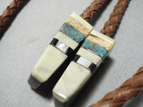 Native American Important Huge Santo Domingo Turquoise Bird Sterling Silver Bolo Tie-Nativo Arts