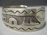 Expressive Vintage Navajo Sterling Silver Bracelet Old Native American-Nativo Arts