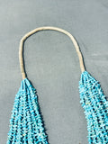 Native American One Of The Best Vintage Santo Domingo Blue Turquoise Hand Woven Necklace-Nativo Arts