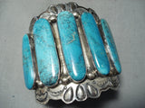 Best Vintage Native American Navajo Long Turquoisesterling Silver Bracelet Old-Nativo Arts