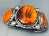 120 Gram Best Navajo Spiny Oyster Sterling Silver Heavy Bracelet Cuff-Nativo Arts