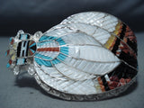 Expressive Vintage Native American Zuni Turquoise Sterling Silver Bracelet Old-Nativo Arts