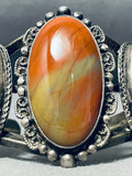 Sturdy Signed Older Vintage Native American Navajo Petrified Wood Sterling Silver Bracelet-Nativo Arts