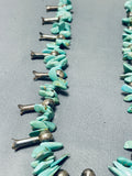 Glorious Vintage Native American Navajo Royston Turquoise Sterling Silver Squashblossom Necklace-Nativo Arts