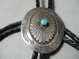 Very Intricate Vintage Native American Navajo Concho Sterling Silver Bolo Tie-Nativo Arts