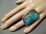 Magnificent Navajo Royston Turquoise Sterling Silver Ring Native American-Nativo Arts