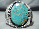 Enormous Navajo Native American Royston Turquoise Sterling Silver Bracelet-Nativo Arts