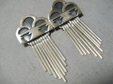 Important Raincloud Vintage Native American Navajo Sterling Silver Earrings-Nativo Arts