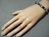 Impressive Vintage Native American Navajo Turquoise And Multi-stone Sterling Silver Bracelet-Nativo Arts