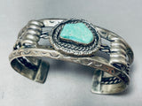 Tremendous Vintage Native American Navajo Green Turquoise Sterling Silver Bracelet-Nativo Arts