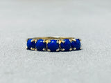 14 Gold Vintage Native American Navajo Domed Lapis Rare Ring-Nativo Arts