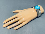 Stunning Vintage Native American Navajo Huge Gilbert Turquoise Sterling Silver Bracelet-Nativo Arts