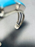 J Begay Incredible Vintage Native American Navajo Squared Turquoise Sterling Silver Bracelet-Nativo Arts