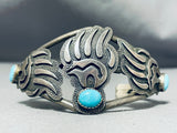 Absolutely Incredible Vintage Native American Navajo Turquoise Paw Sterling Silver Bacelet-Nativo Arts