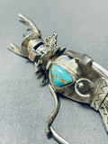 Very Intricate Detailed Vintage Native American Navajo Turquoise Sterling Silver Kachina Pin-Nativo Arts