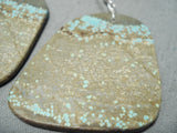 Native American Outstanding Santo Domingo #8 Turquoise Mine Sterling Silver Earrings-Nativo Arts