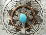 For 8.5' Wrist Large Vintage Native American Navajo Turquoise Sterling Silver Bracelet-Nativo Arts
