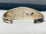 Intricately Detailed Vintage Native American Navajo Sterling Silver Leaf Bracelet Cuff-Nativo Arts