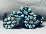 Best Vintage Native American Navajo Spiderweb Turquoise Chunk Sterling Silver Concho Belt-Nativo Arts