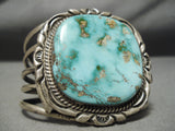 One Of The Best Vintage Native American Navajo Carico Lake Turquoise Sterling Silver Bracelet-Nativo Arts
