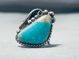 Beautiful Vintage Native American Navajo Turquoise Sterling Silver Ring Old-Nativo Arts