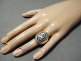 Tommy Sam Vintage Navajo Sterling Silver Overlay Ring Native American-Nativo Arts