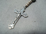 Rare Native American Navajo Green Turquoise Sterling Silver Rosary Necklace-Nativo Arts