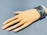 Important One Of Best Vintage Native American Navajo Detailed Sterling Silver Bracelet-Nativo Arts