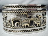 Rob Nelson Navajo Sterling Silver And Gold Storyteller Bracelet Native American-Nativo Arts