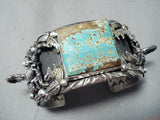 Heavy 200 Gram Scorpion Native American Turquoise Sterling Silver Bracelet-Nativo Arts