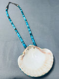 Native American Early One Of Best Vintage Santo Domingo Turquoise Inlay Sterling Silver Necklace-Nativo Arts