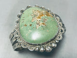 Huge Vintage Native American Navajo Green Turquoise Sterling Silver Bracelet-Nativo Arts