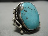 One Of The Best Vintage Native American Navajo Blue Diamond Turquoise Sterling Silver Ring Old-Nativo Arts