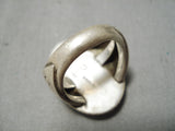 Important Vintage Native American Navajo Lone Mountain Turquoise Sterling Silver Ring Old-Nativo Arts