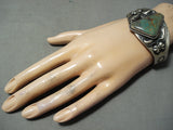 Authentic Vintage Native American Navajo Kirk Smith Turquoise Sterling Silver Bracelet-Nativo Arts