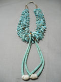Superior Vintage Santo Domingo Native American Navajo Turquoise Jacla Necklace Old-Nativo Arts