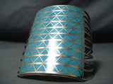 One Of The Tallest Zuni Turquoise Native American Sterling Silver Bracelet-Nativo Arts