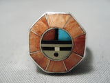 Important Vintage Native American Zuni Don Dewa Turquoise Sterling Silver Ring Old-Nativo Arts