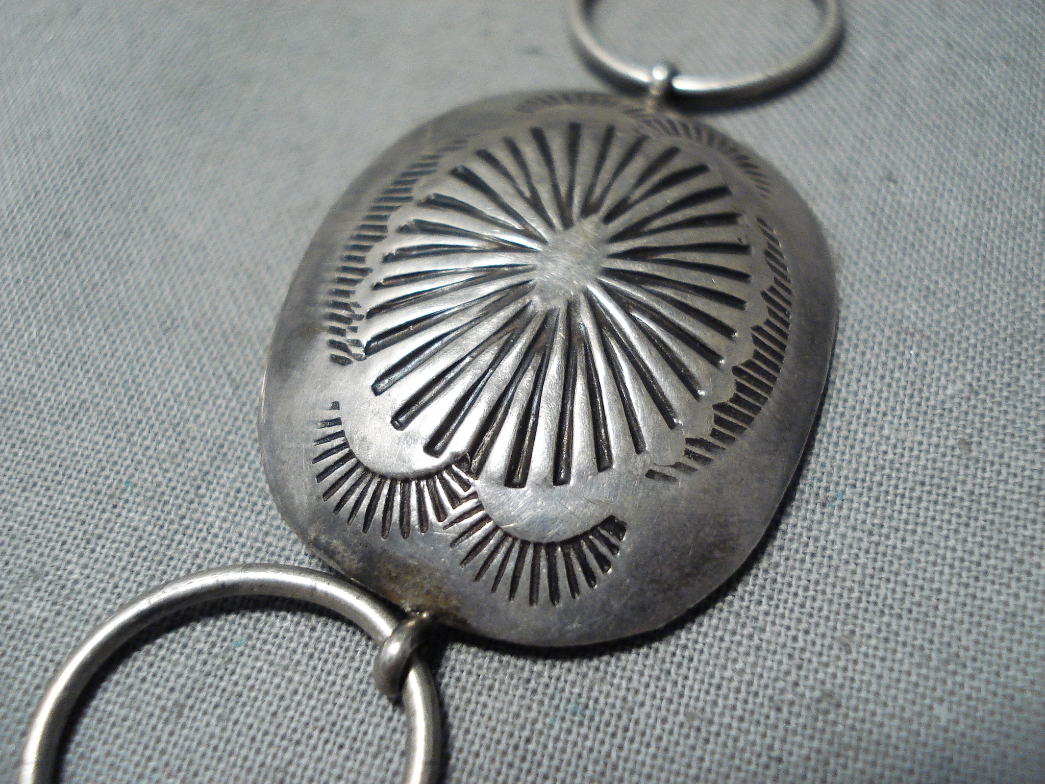 Vintage Native 2024 American Navajo Sterling Silver Concho Keychain